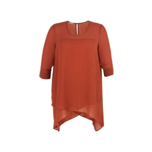 Gozzip tunika med 3/4 lange ærmer (Brændt orange)