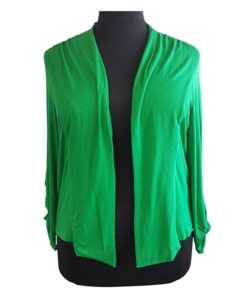 Grøn cardigan m. 3/4 ærmer - OneMore