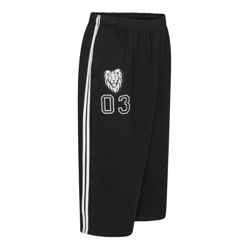 Sorte shorts med hvid stribe (3/4 lange) - KAMRO