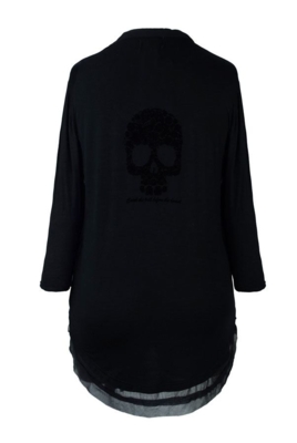 DeLuca sort T-shirt m. 3/4 lange ærmer DeLuca sort T-shirt m. 3/4 lange ærmer
