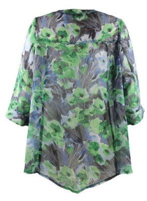 Deluca bluse (Grøn - Flower print) Deluca bluse (Grøn - Flower print)