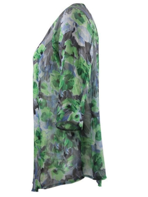 Deluca bluse (Grøn - Flower print) Deluca bluse (Grøn - Flower print)