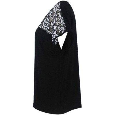 Sort Studio bluse med blonder (K/Æ) Sort Studio bluse med blonder (K/Æ)