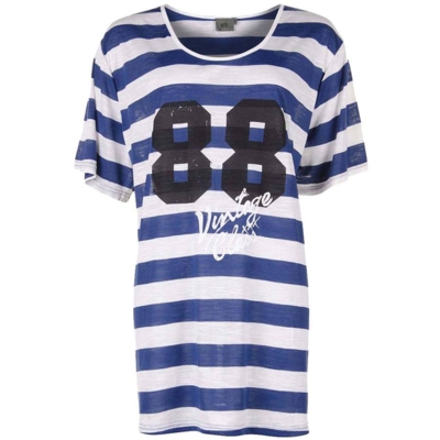 Veto T-shirt med "88" print (Blå/Hvid) Veto T-shirt med "88" print (Blå/Hvid)