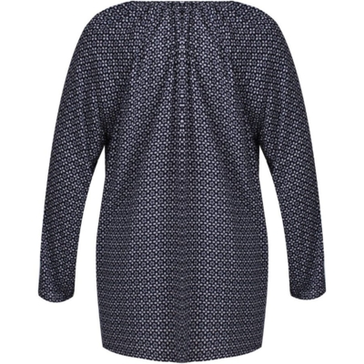 Studio - mønstret bluse (Navyblå)