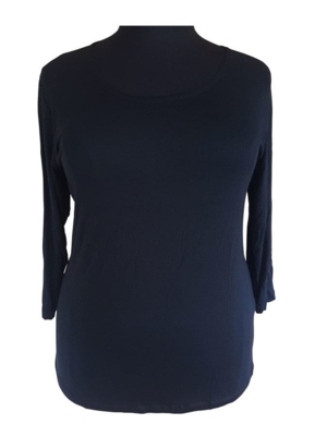 Sort Handberg jersey bluse m. 3/4 lange ærmer Sort Handberg jersey bluse m. 3/4 lange ærmer