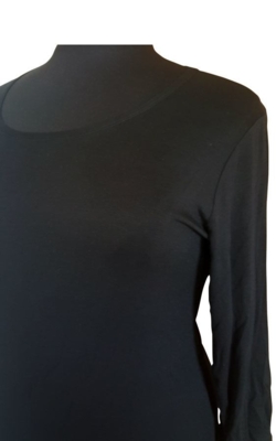 Sort Handberg jersey bluse m. 3/4 lange ærmer Sort Handberg jersey bluse m. 3/4 lange ærmer