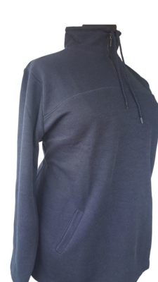 Handberg Sweat-strik m. lynlås i halsen (Navy) Handberg Sweat-strik m. lynlås i halsen (Navy)