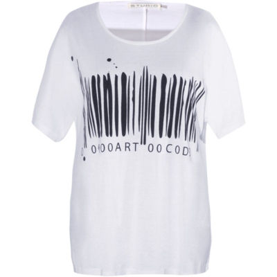 Hvid T-shirt m. print - Studio Hvid T-shirt m. print - Studio