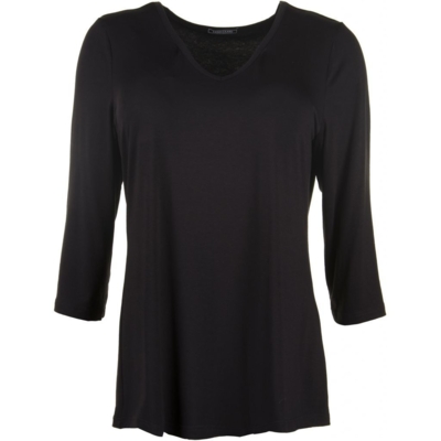 Sort T-shirt med 3/4 lange ærmer Sort T-shirt med 3/4 lange ærmer