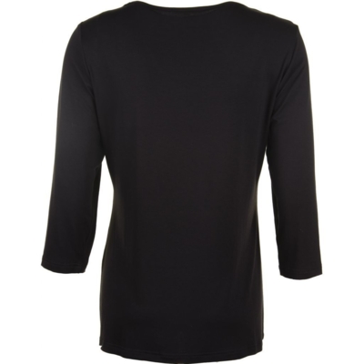 Sort T-shirt med 3/4 lange ærmer Sort T-shirt med 3/4 lange ærmer