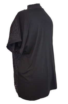 Sort bluse m. blonde front - Studio Sort bluse m. blonde front - Studio