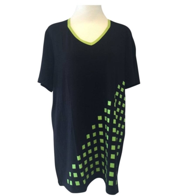 Sort T-shirt m. lime kontrast - Handberg Sort T-shirt m. lime kontrast - Handberg