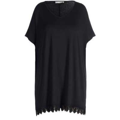 Sort T-shirt m. v-hals - Studio Sort T-shirt m. v-hals - Studio