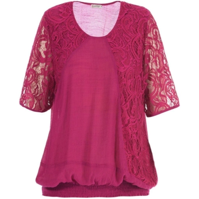 Crepet bluse m. blondedetaljer - Gozzip Crepet bluse m. blondedetaljer - Gozzip