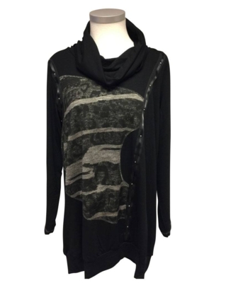 Sort bluse med rullekrave (L/Æ) - Handberg Sort bluse med rullekrave (L/Æ) - Handberg