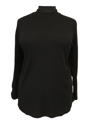 Sort langærmet T-shirt med turtleneck - Handberg Sort langærmet T-shirt med turtleneck - Handberg