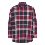 Mørk navy ternet flannel skjorte med lange ærmer (L/Æ) -  King's Road