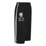 Sorte shorts med hvid stribe (3/4 lange) - KAMRO