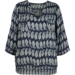 Deluca bluse m. blad print (Blå) Deluca bluse m. blad print (Blå)