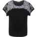 Sort Studio bluse med blonder (K/Æ) Sort Studio bluse med blonder (K/Æ)