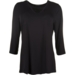Sort T-shirt med 3/4 lange ærmer Sort T-shirt med 3/4 lange ærmer