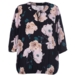 Elegant sort bluse m. blomsterprint - Gozzip Elegant sort bluse m. blomsterprint - Gozzip